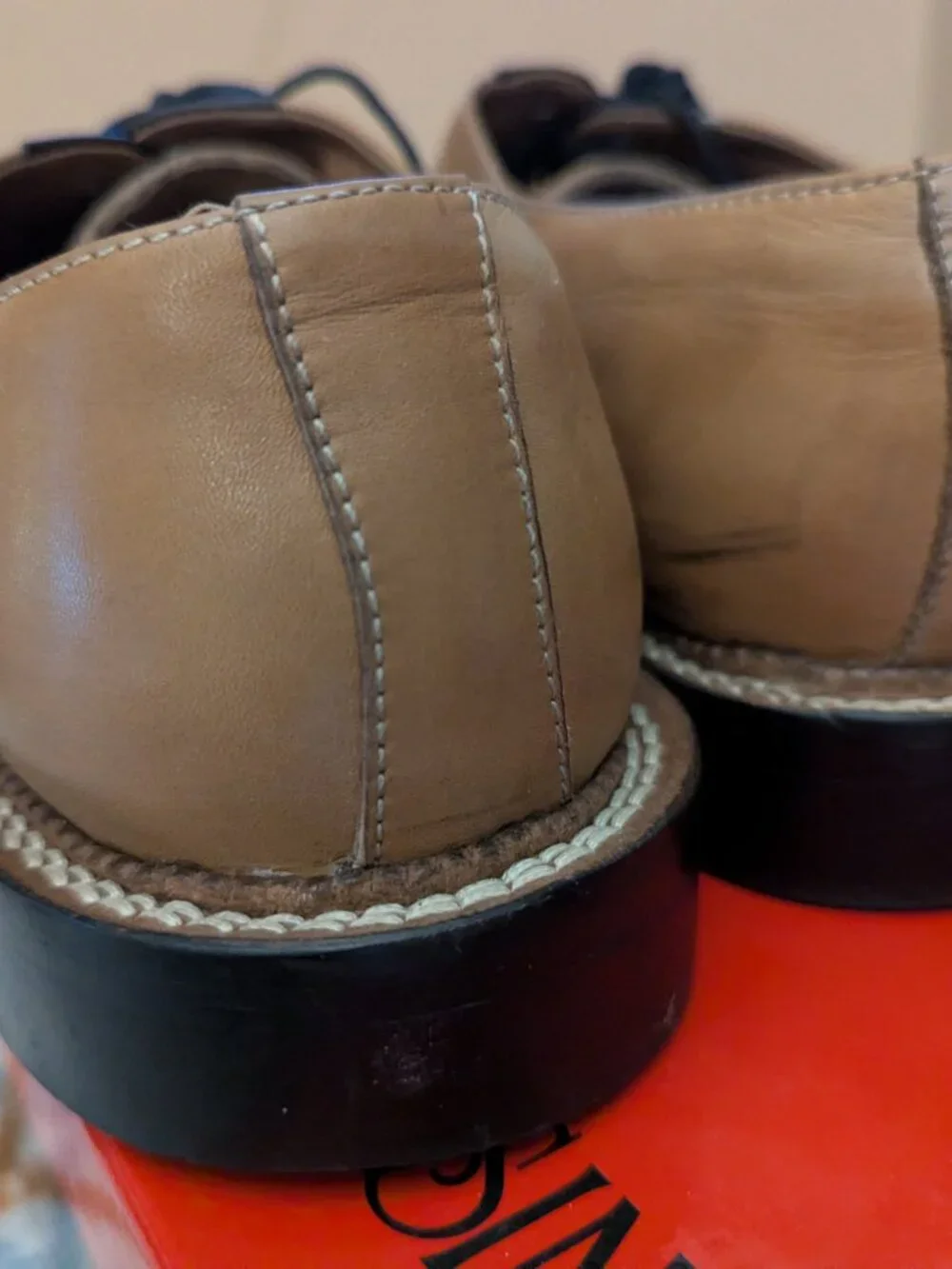 Marco Vicci Mens Leather Italian Shoes 9.5 Two Tone-Brown & Light Brown